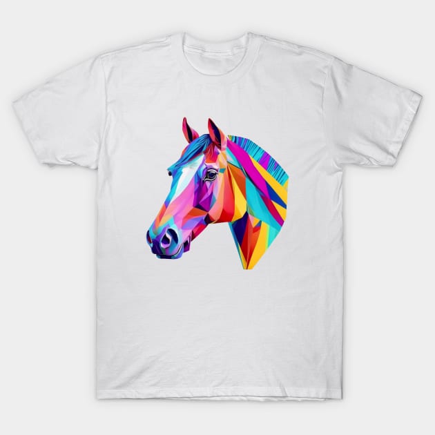 Horse Head in Colorful Colors T-Shirt by FunkyColorShop